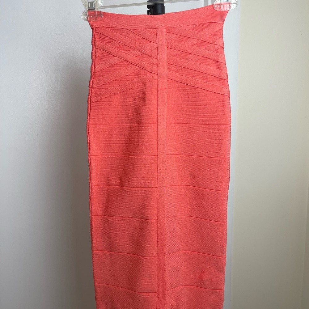 Bebe High Waisted Bandage Coral Skirt XS